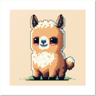 Llama in a Pixel Style Posters and Art